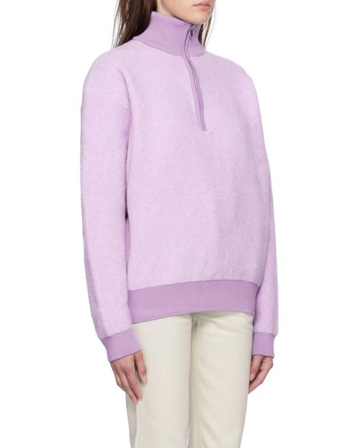 Jacquemus Purple La Maille Berger Zip Collar Sweater for men