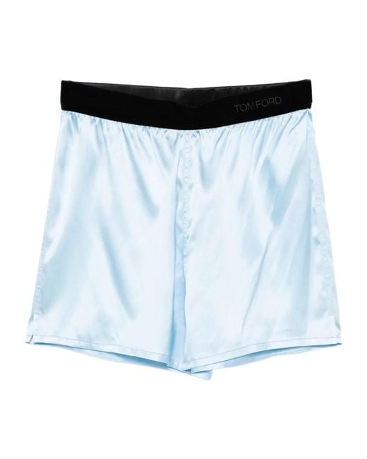 Tom Ford Blue Satin Shorts