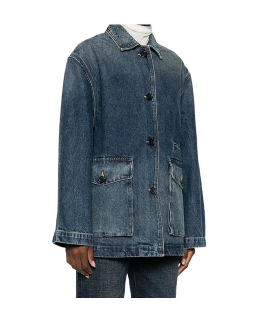 Nili Lotan Blue Flap-Pocket Jacket