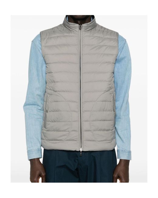 Herno Blue Zip-Up Reversible Gilet for men