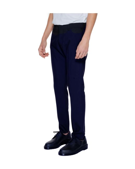 Antony Morato Blue Casual Pants With Belt Loops for men