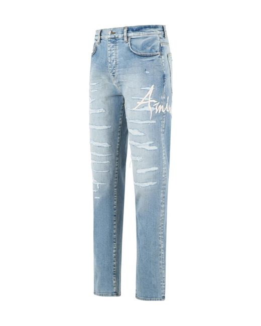 Amiri Blue Distressed Slim Jeans for men