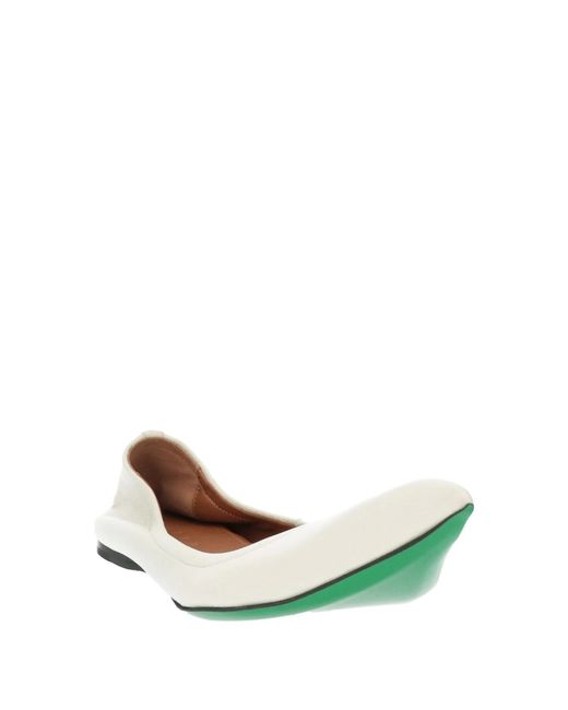Marni White Leather Pointed-Toe Ballet Flats