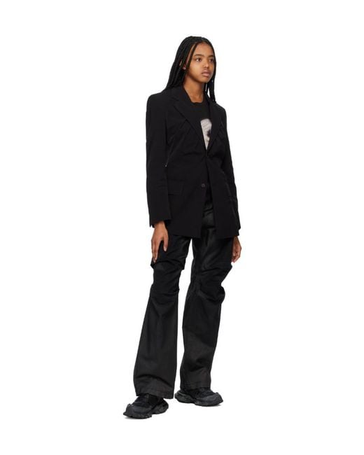 we11done Black Pleated Suit Coat