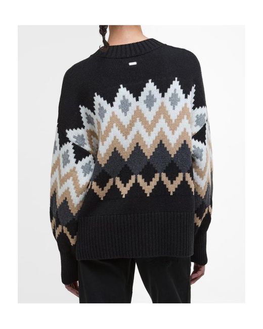 Barbour Black Cecilia Fair Isle Jumper