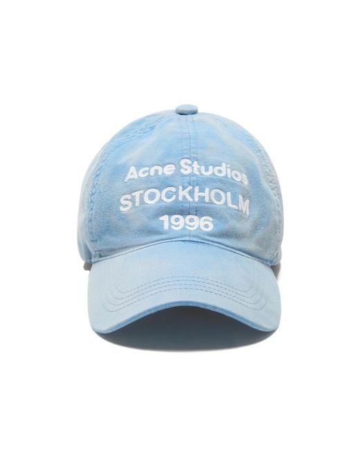Acne Blue Embroidered-Logo Cap for men