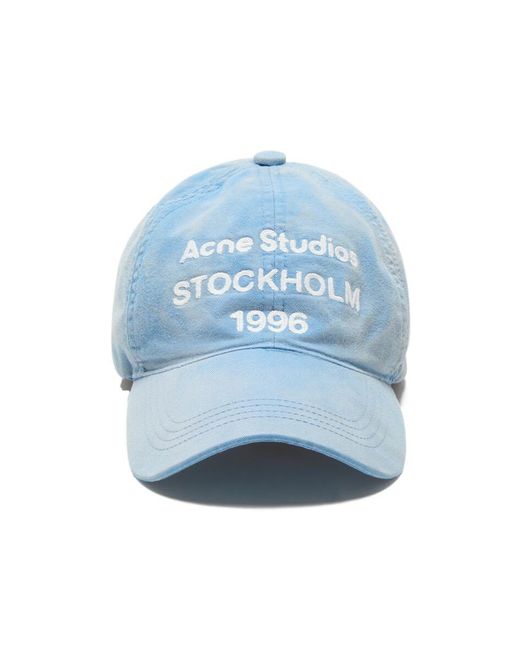 Acne Blue Logo Hat for men