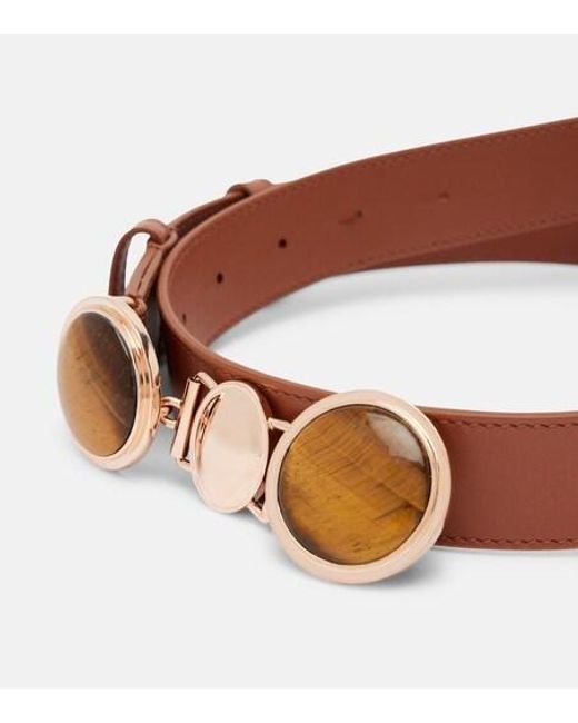 Gabriela Hearst Brown Grange Embellished Leather Belt