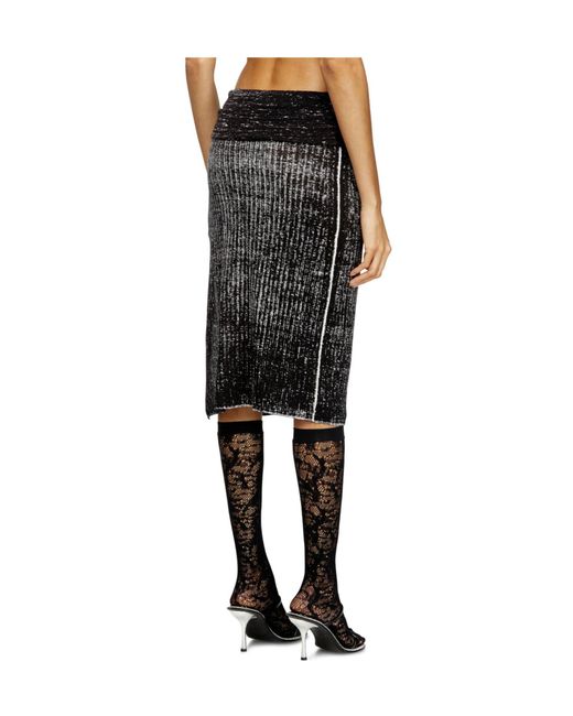 DIESEL Black M-Eganoid Midi Skirt