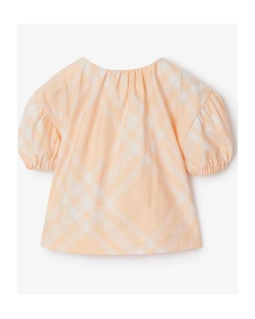 Burberry Natural Checked Cotton Blouse