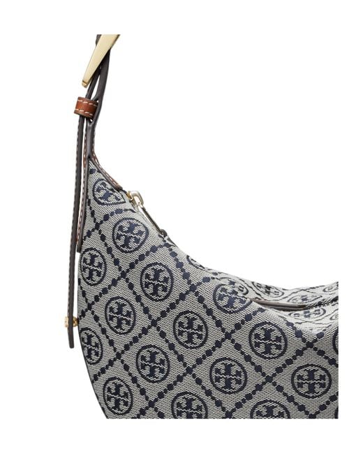 Tory Burch Gray T Monogram Small Balloon Bag
