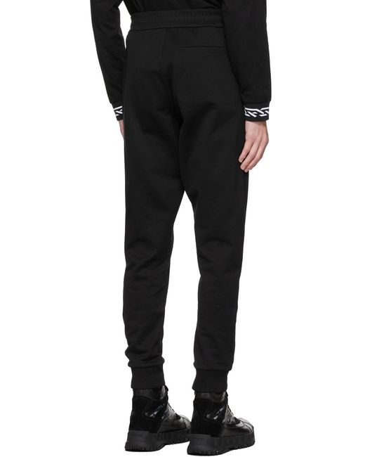 Versace Black Greca Detailed Jersey Knitted Track Pants for men
