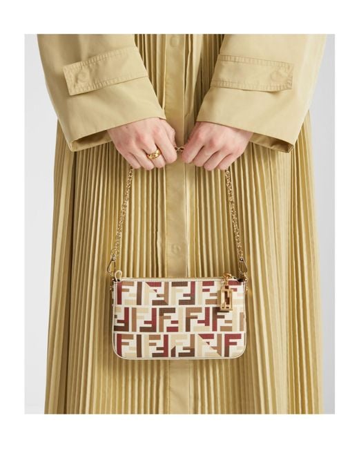 Fendi Natural Baguette Ff Printed Pouch