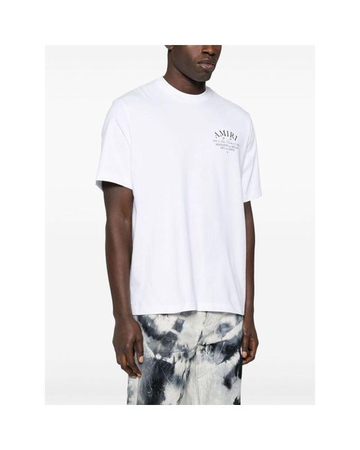 Amiri White Logo Printed Crewneck T-Shirt for men