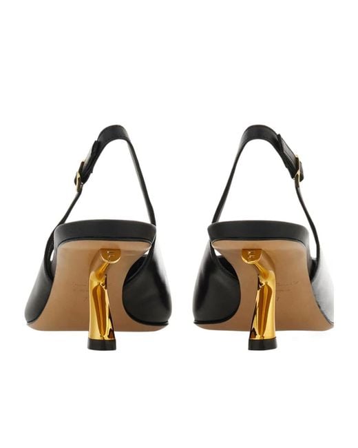 Ferragamo Brown Pointed-Toe Leather Pumps