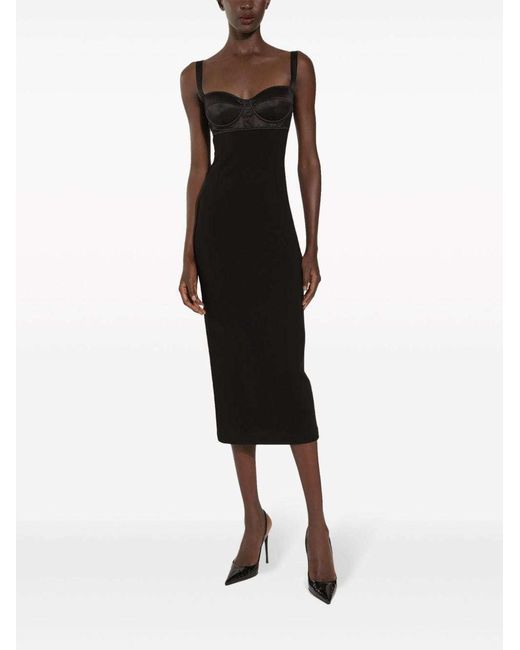 Dolce & Gabbana Black Midi Pencil Dress