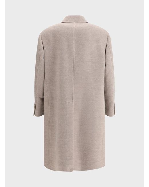 Brunello Cucinelli Gray Wool Coat for men