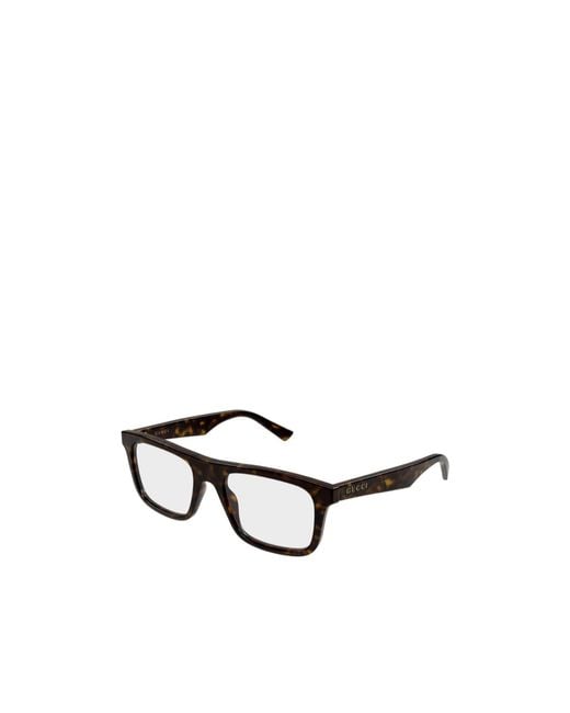 Gucci White Eyewear Square Frame Glasses for men