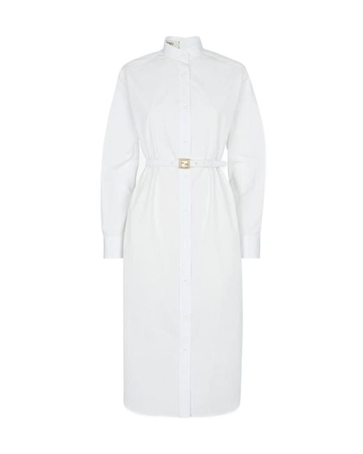 Fendi White Shirt Dresses
