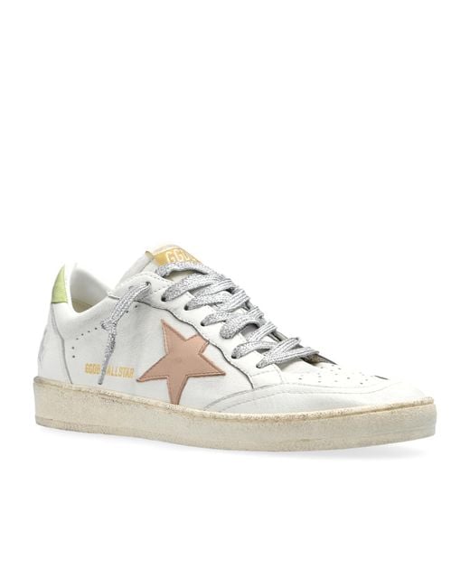 Golden Goose Deluxe Brand White Ballstar Lace-Up Sneakers