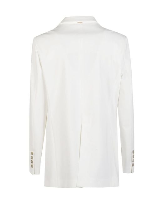 Herno White Long Sleeved Double Breasted Jacket