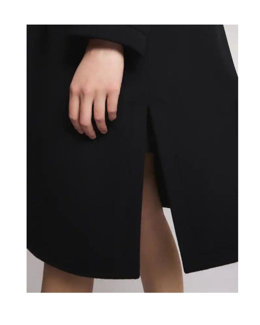 Fay Black Double Front Hooded Coat