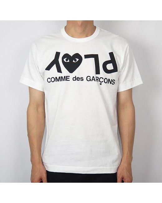 COMME DES GARÇONS PLAY White Round-Necked Logo T-Shirt for men
