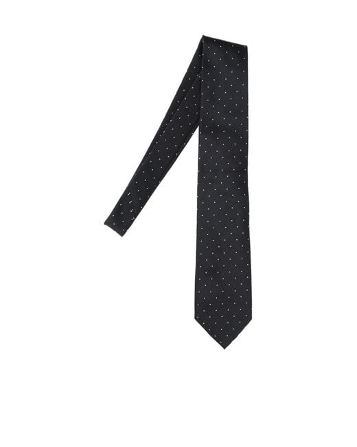 Tom Ford Black Polka-Dot Satin Tie for men