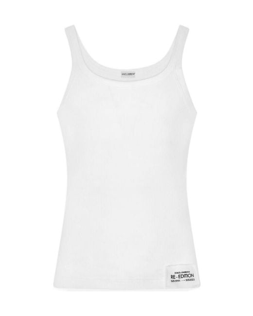Dolce & Gabbana White Re-Edition Tank Top for men
