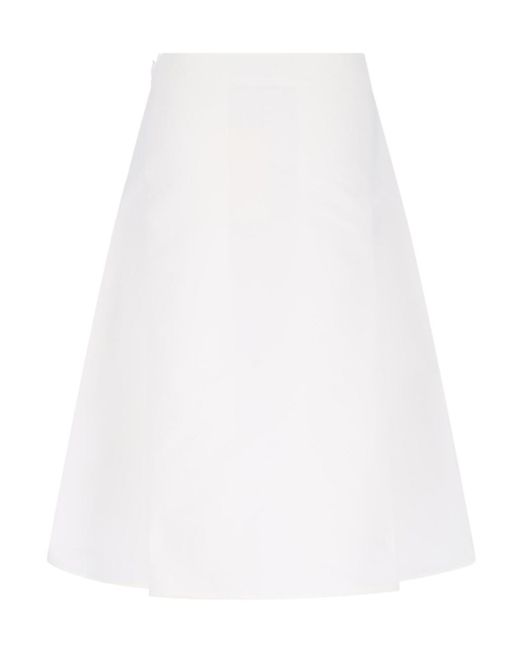 Marni White Maxi Pleated Cady Midi Skirt