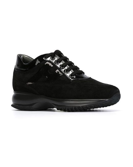Hogan Black Interactive Lace-Up Sneakers