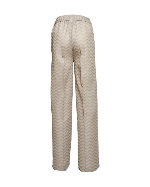 Missoni Gray High-Waist Zigzag-Woven Trousers