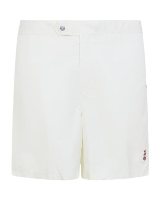 Brunello Cucinelli White Contrast Trim Swim Shorts for men
