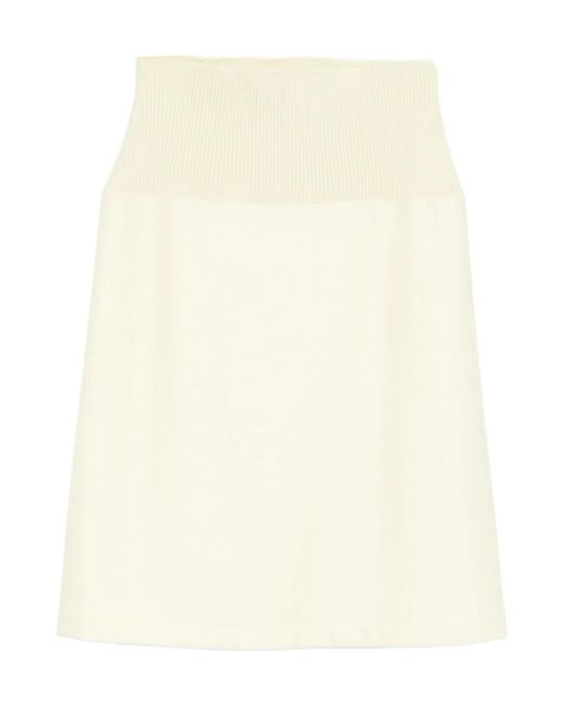 Jil Sander Women's Natural Ribbed Midi Skirt