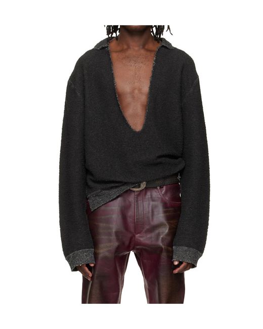 424 Black Drop-Shoulder Sweater for men