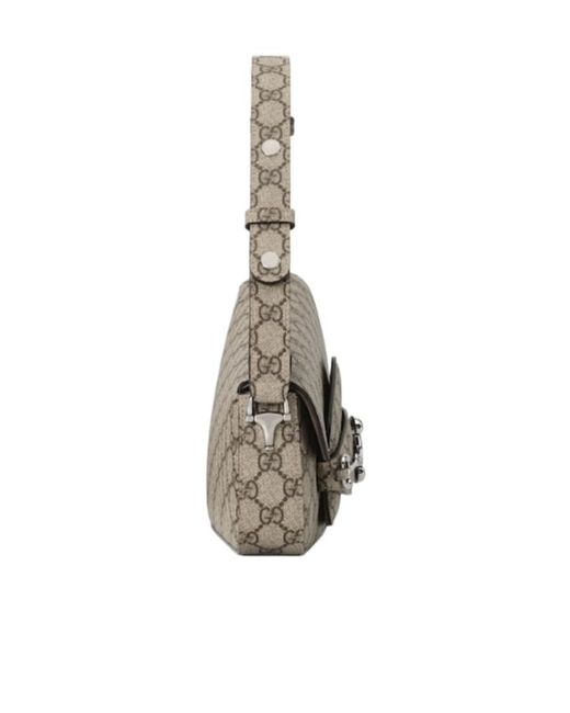 Gucci Metallic Horsebit 1955 Monogrammed Small Shoulder Bag for men
