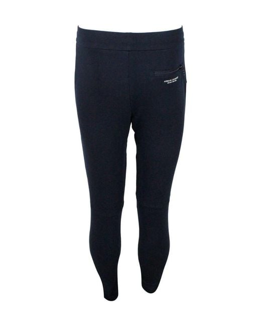 ARMANI EXCHANGE Blue Logo-Printed Drawstring Track Trousers for men