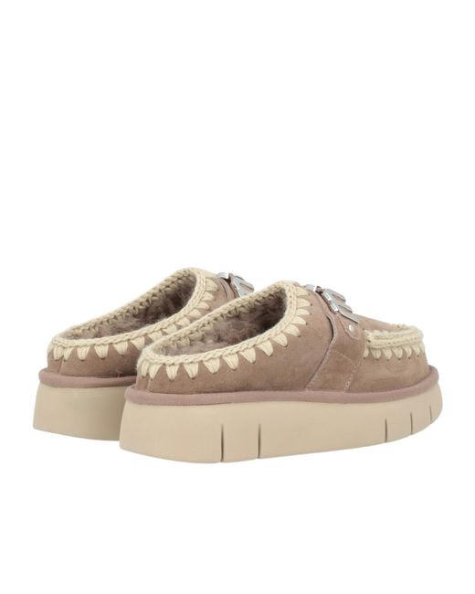 Mou Multicolor Round-Toe Mules