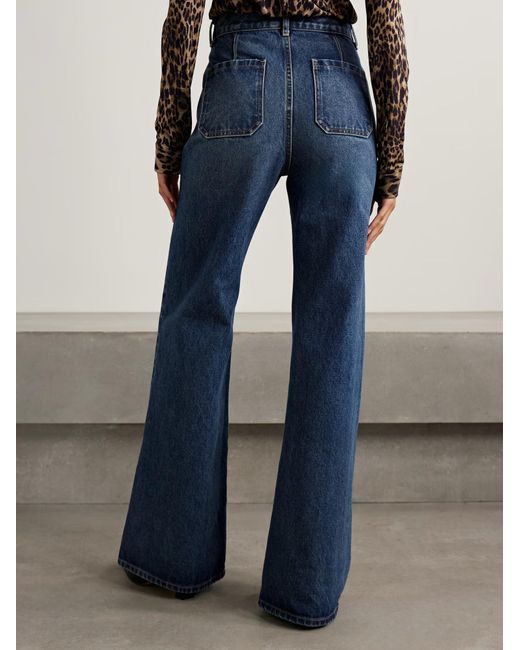Nili Lotan Blue Edira High-Rise Flared Jeans