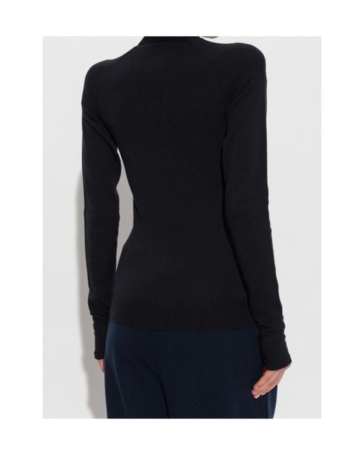DSquared² Blue Logo Embroidered High Neck Jumper