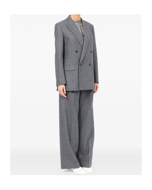 MM6 by Maison Margiela Gray Double-Breasted Blazer