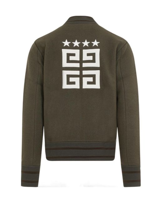 Givenchy Green 4G Motif Zip-Up Jacket for men