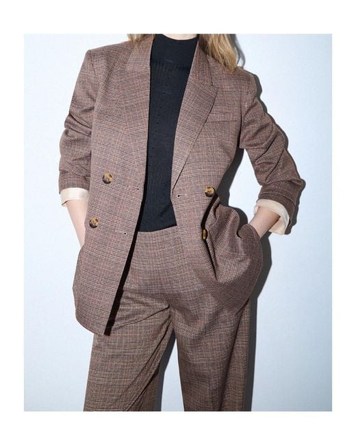 Liu Jo Brown Prince Of Wales Check Jacket