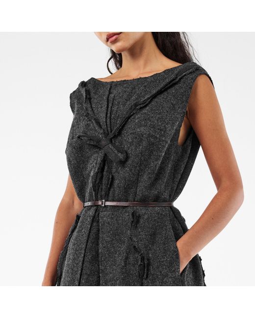 Prada Black Sleeveless Wool Dress
