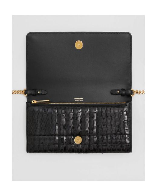 Burberry White Lola Sequin Embellished Wallet-On-Strap