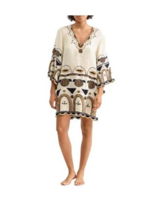 Eres Natural Medaillon Embroidered Midi Dress
