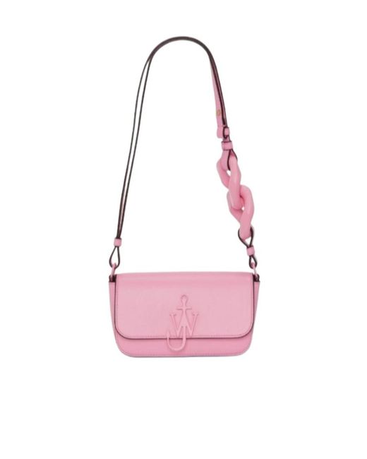 J.W. Anderson Pink Jw Anderson Logo Plaque Anchor Chain Shoulder Bag
