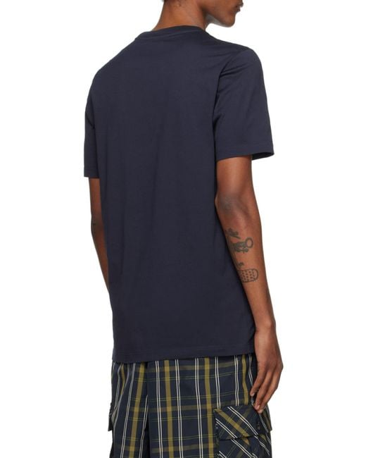 Marni Blue Logo Printed Crewneck T-Shirt for men