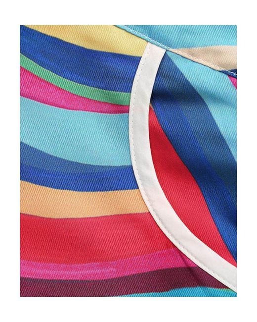 RED Valentino Blue Striped Shorts
