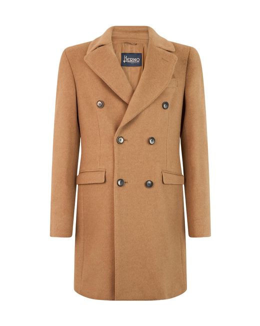 Herno Natural Double-Breasted Coat for men
